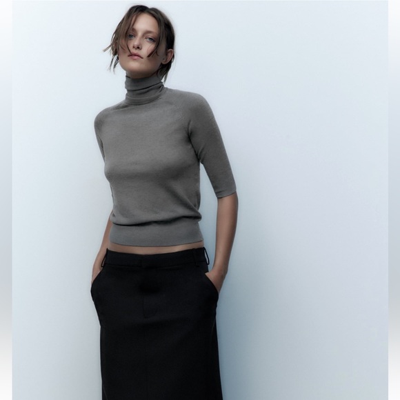 Zara Sweaters Zara High Collar Knit Sweater Poshmark
